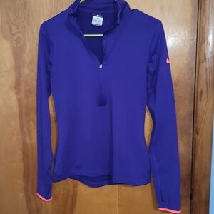 Nike Women's Vibrant Purple Long Sleeve Quarter Zip DriFit